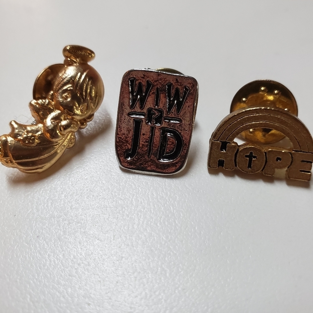 📍👼⛪✝️ Religious Brooch Pin Bundle of 3 - Picture 5 of 8